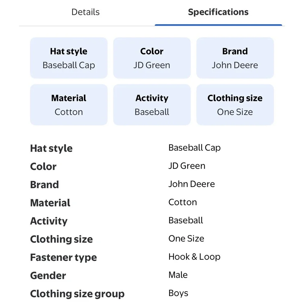 NWT John Deere Boys Baseball Hat Youth Green OSFM Adjustable Cotton Cap Kids New - Picture 6 of 6